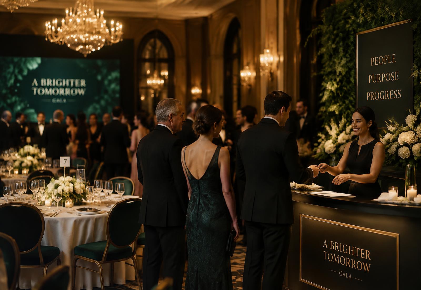 Réception de gala élégante accueillant ses invités